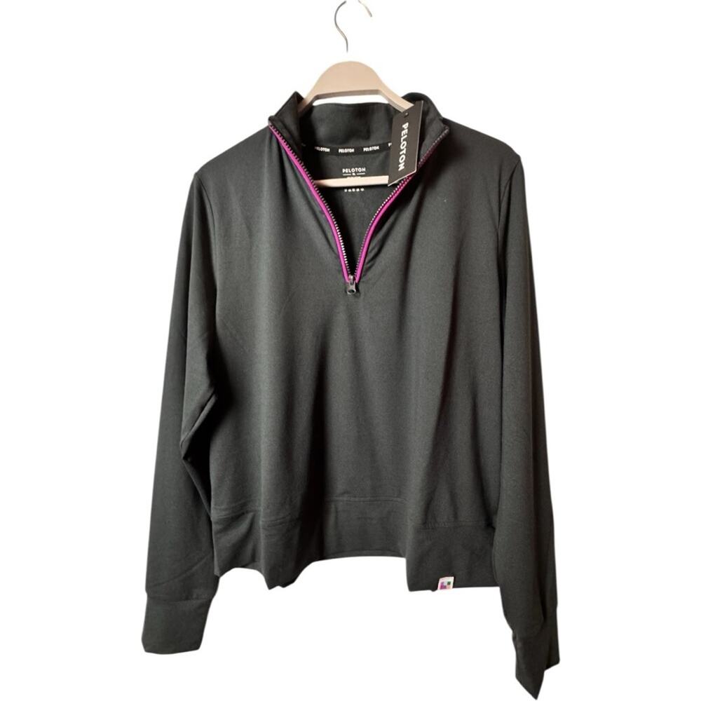 Peloton Athletic Sporty Dream Blend Half Zip Sweater with Pink Accents Sz XL NWT